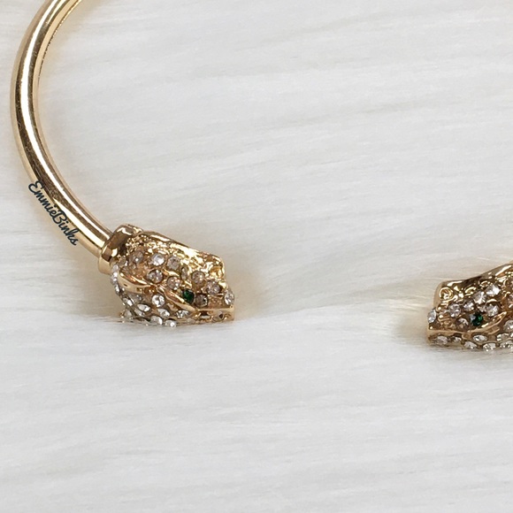 New Golden Dual Leopard Cuff Bangle Bracelet - Picture 8 of 16
